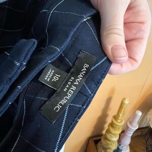 Banana Republic Navy Plaid Pants